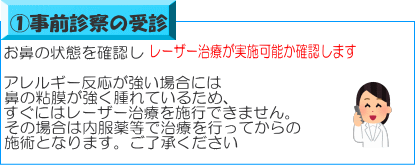 ①事前診察の受診